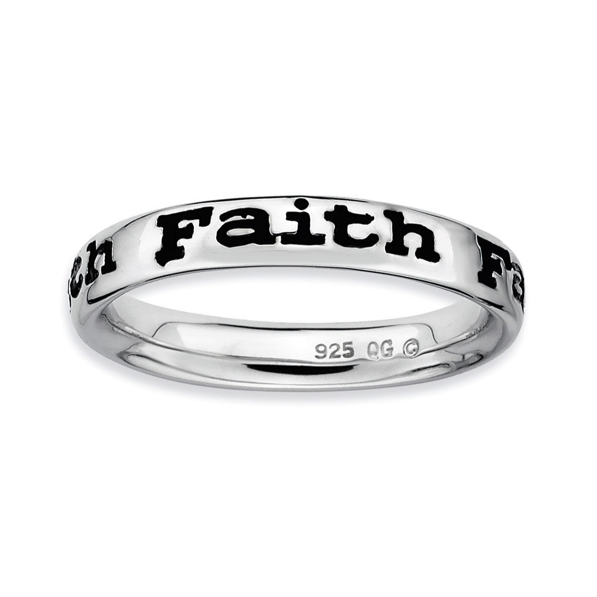 Enameled Faith Ring Sterling Silver Polished QSK103-5