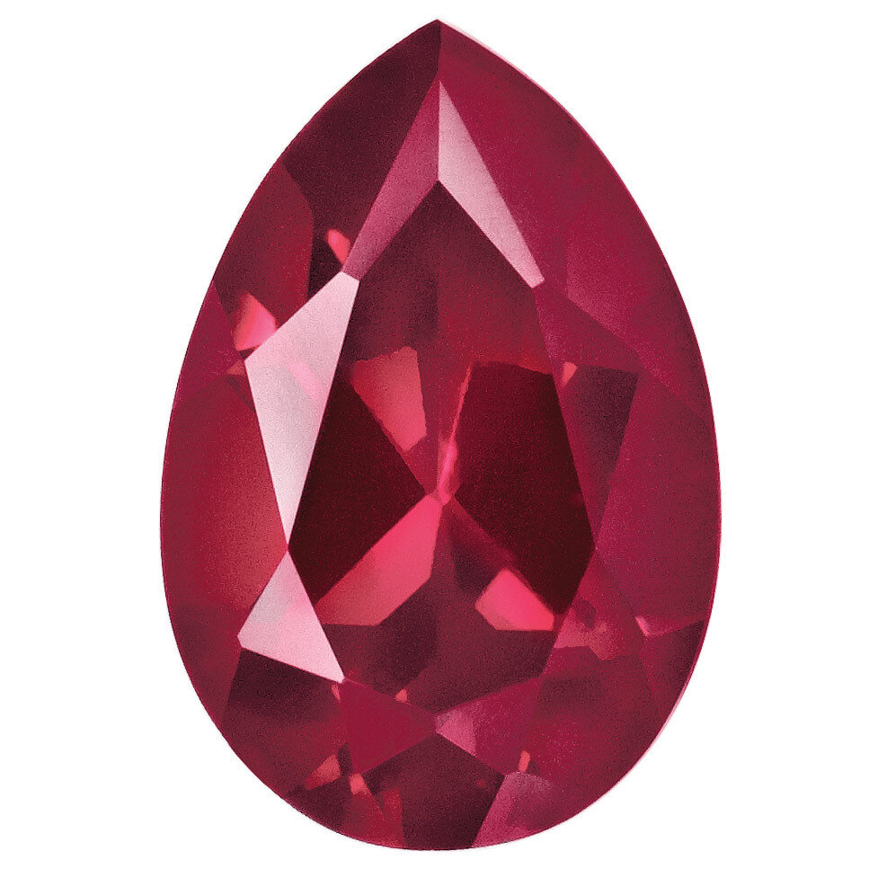 Ruby 5X3Mm Pear Gemstone RU-0503-PSF-A