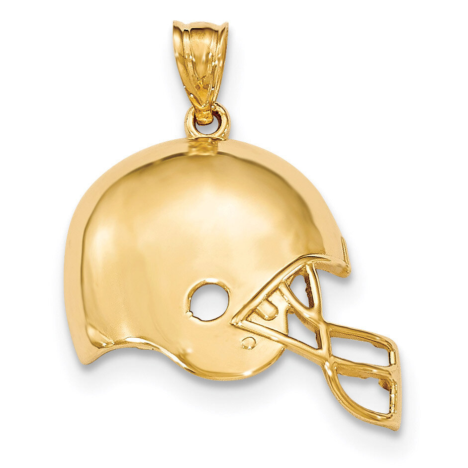 Polished Football Helmet Pendant 14k Gold C4534