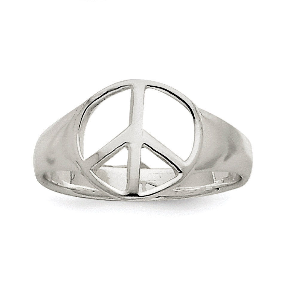 Peace Sign Ring Sterling Silver QR2653-7, MPN: QR2653, 883957462547