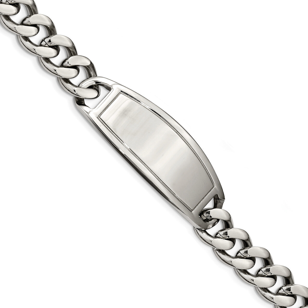 8.5 Inch Id Bracelet Stainless Steel Polished Engravable SRB1809-8.5, MPN: SRB1809-8.5, 191101603426