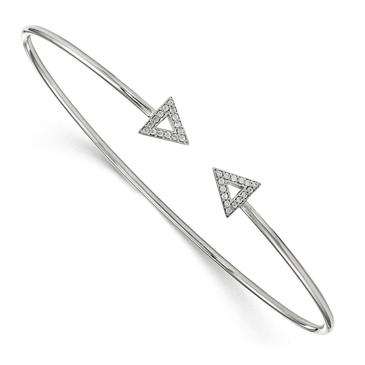 7 Inch Diamond Triangle Bangle 14k White Gold XB312WA, MPN: XB312WA, 191101887109