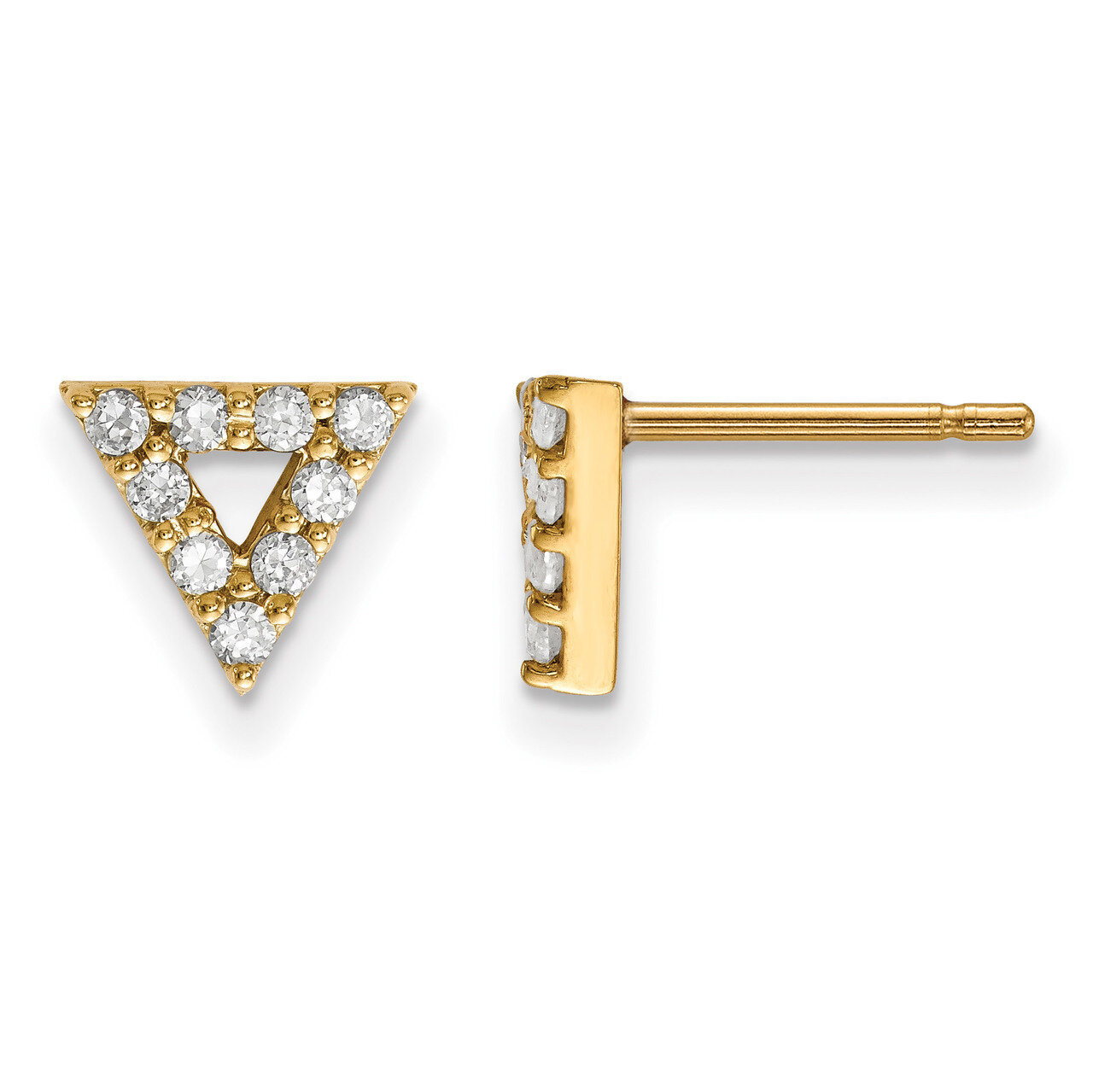 Diamond Triangle Open Earrings 14k Gold XE3071A, MPN: XE3071A, 191101887123