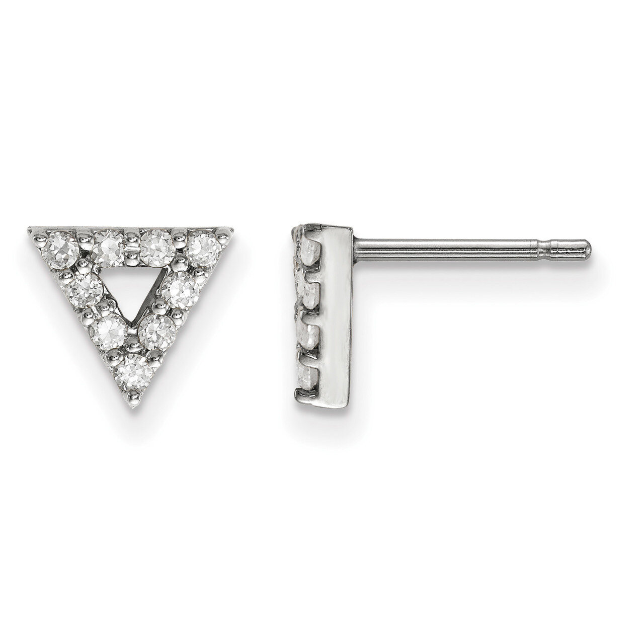 Diamond Triangle Open Earrings 14k White Gold XE3071WA, MPN: XE3071WA, 191101887130