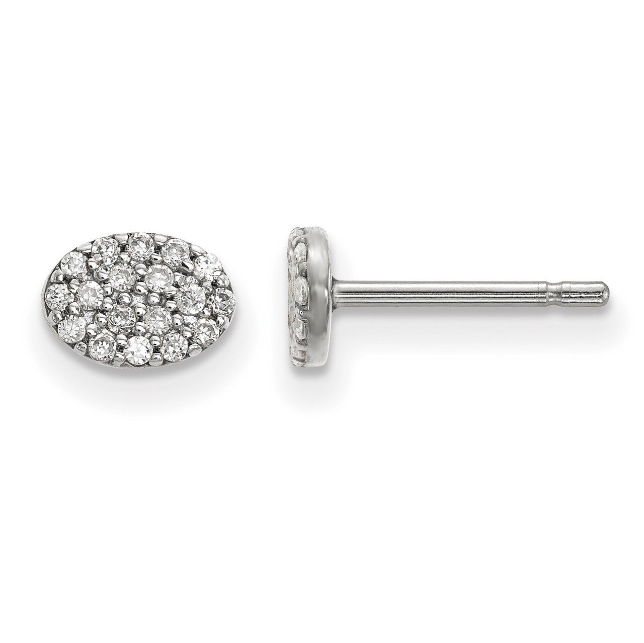 Diamond Cluster Oval Earrings 14k White Gold XE3074WA, MPN: XE3074WA, 191101887192