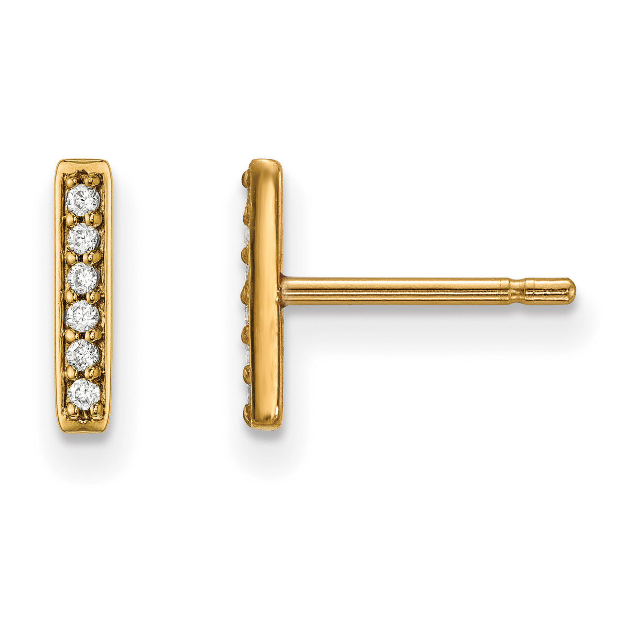 Diamond Bar Earrings 14k Gold XE3075A, MPN: XE3075A, 886774759586
