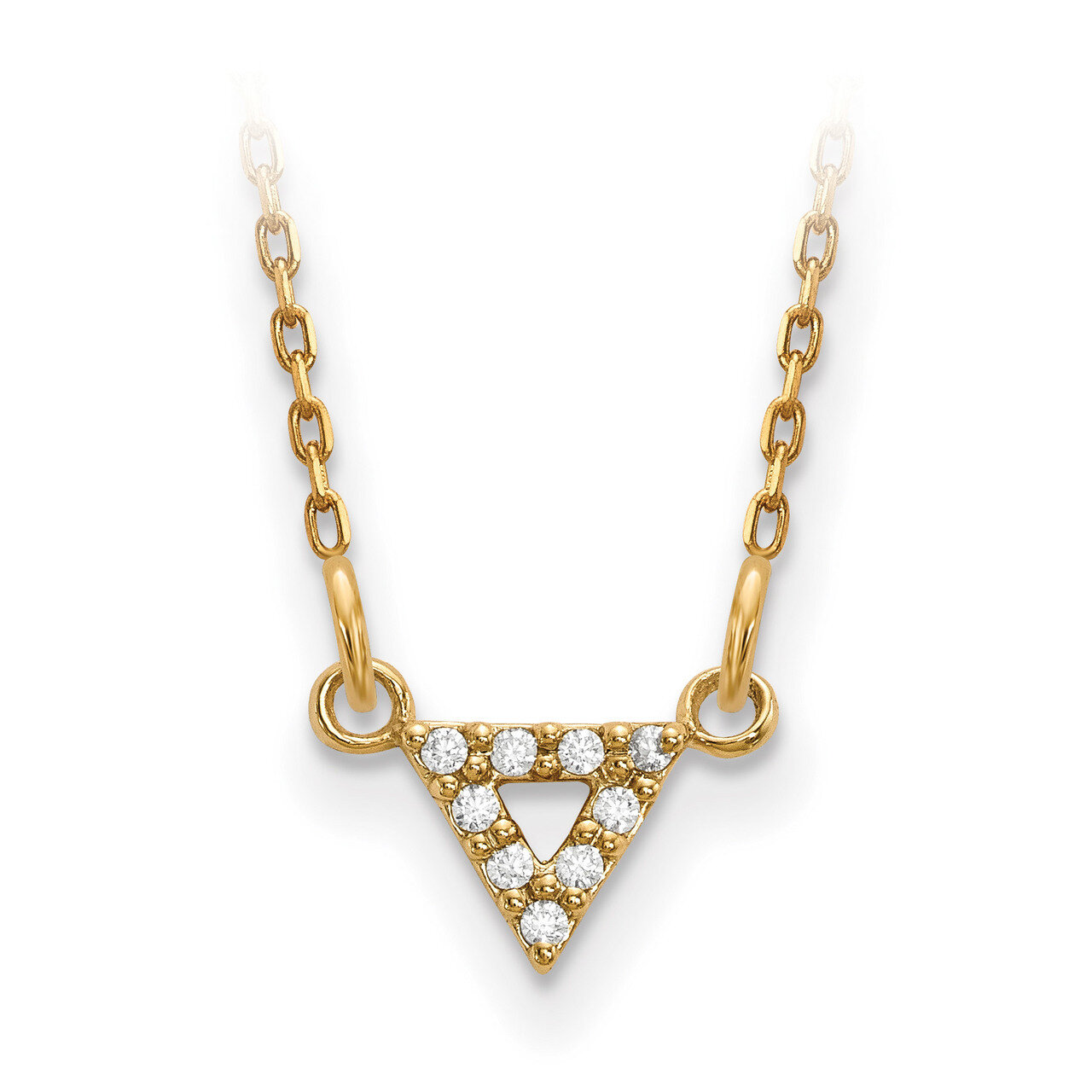 Diamond 6Mm Triangle Necklace 14k Gold XP5010A, MPN: XP5010AA, 883957941189