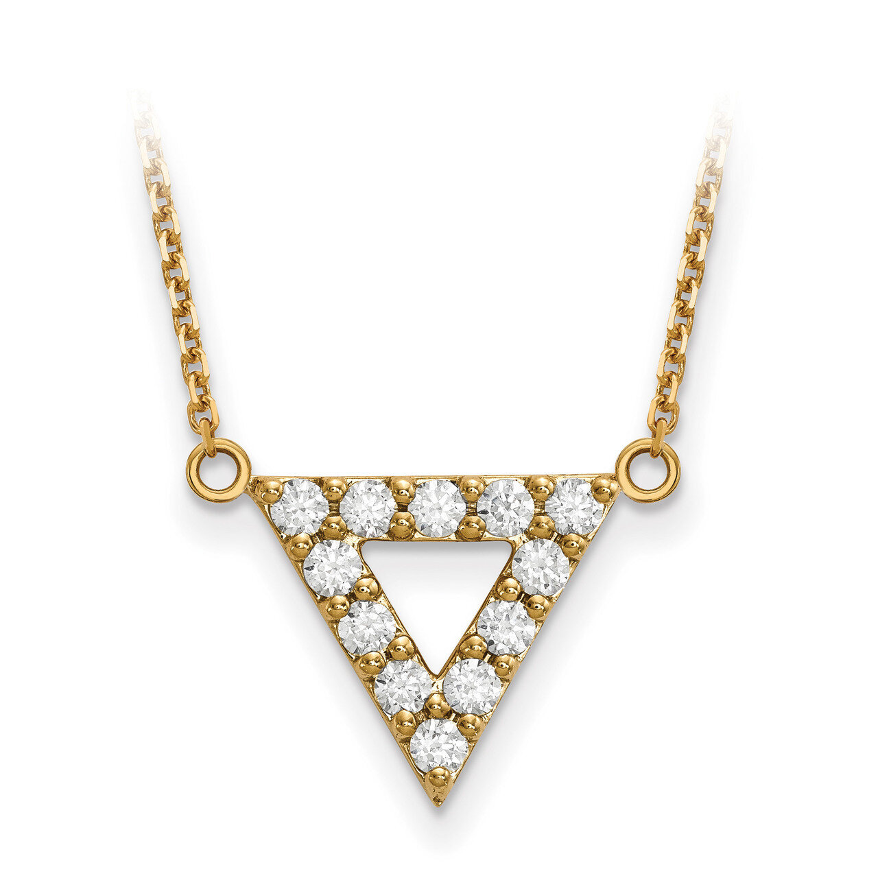 Diamond 13Mm Triangle Necklace 14k Gold XP5012A, MPN: XP5012AA, 883957315980