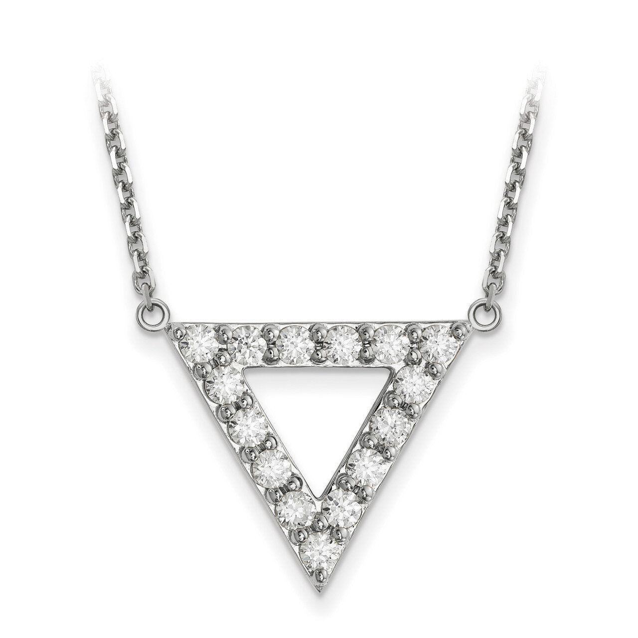 Diamond 20Mm Triangle Necklace 14k White Gold XP5013WA, MPN: XP5013WAA, 883957218809