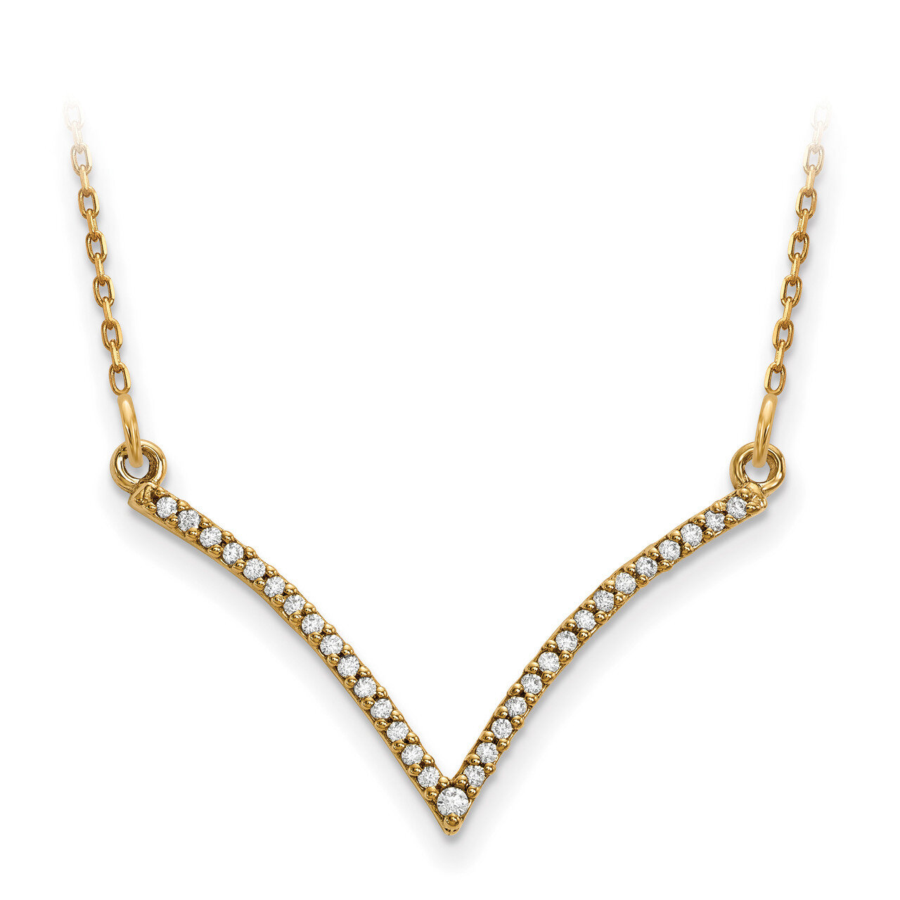 Diamond V Necklace 14k Gold XP5028A