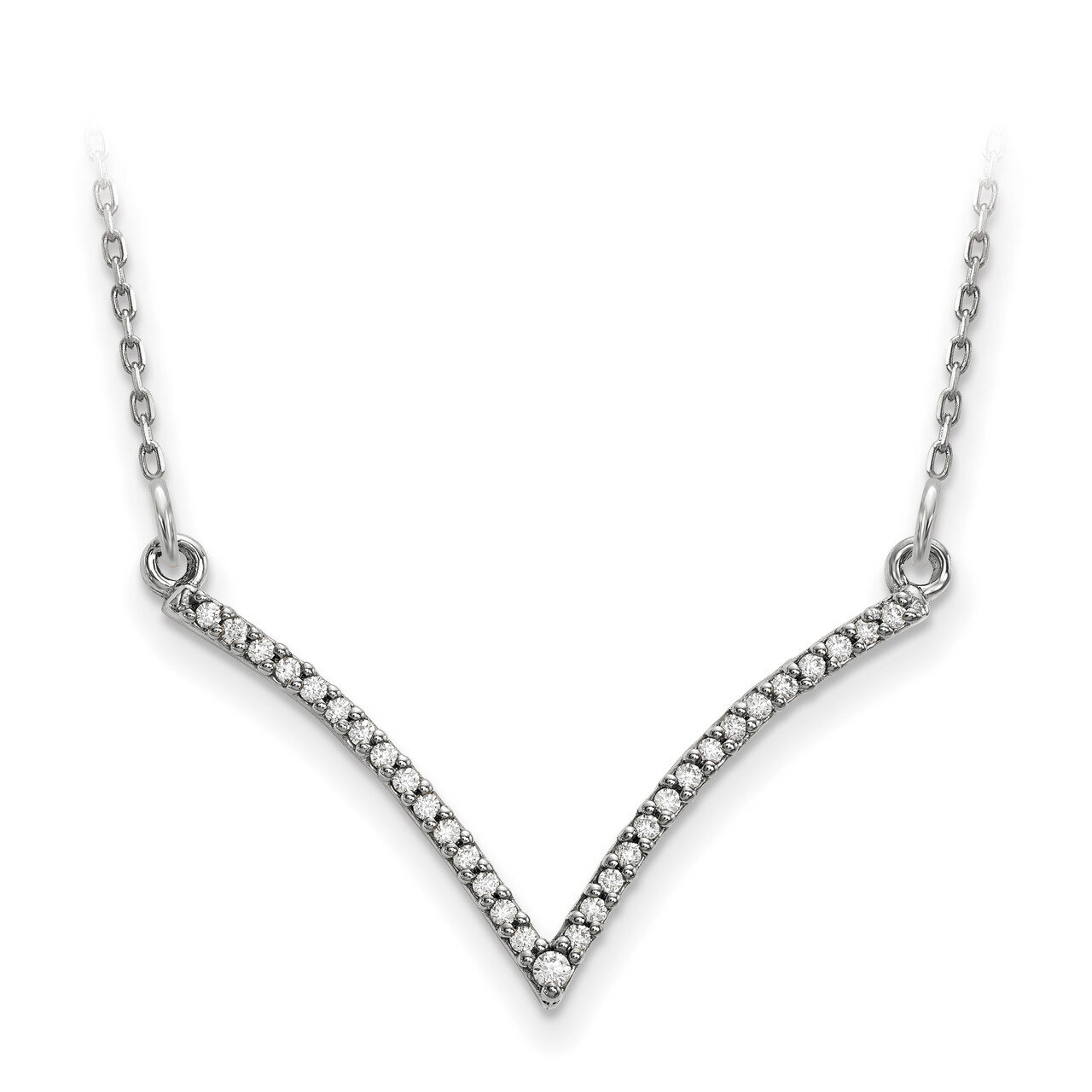 Diamond V Necklace 14k White Gold XP5028WA