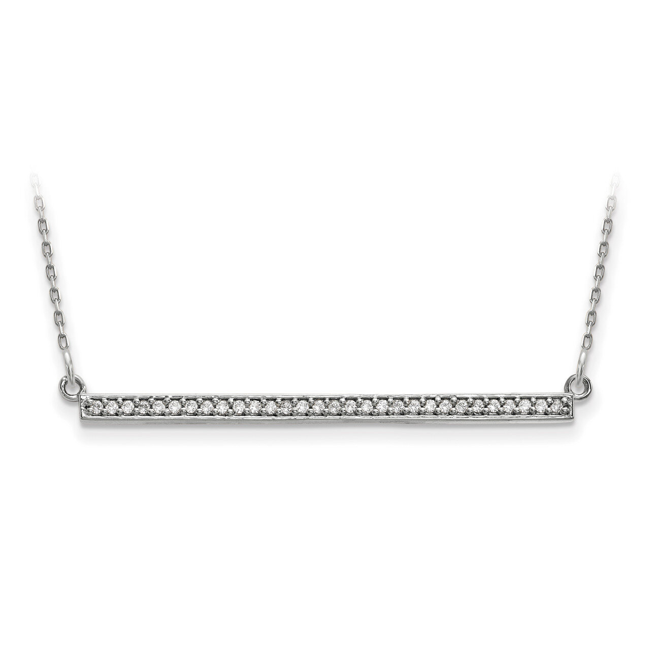 Diamond Bar Necklace 14k White Gold XP5031WA
