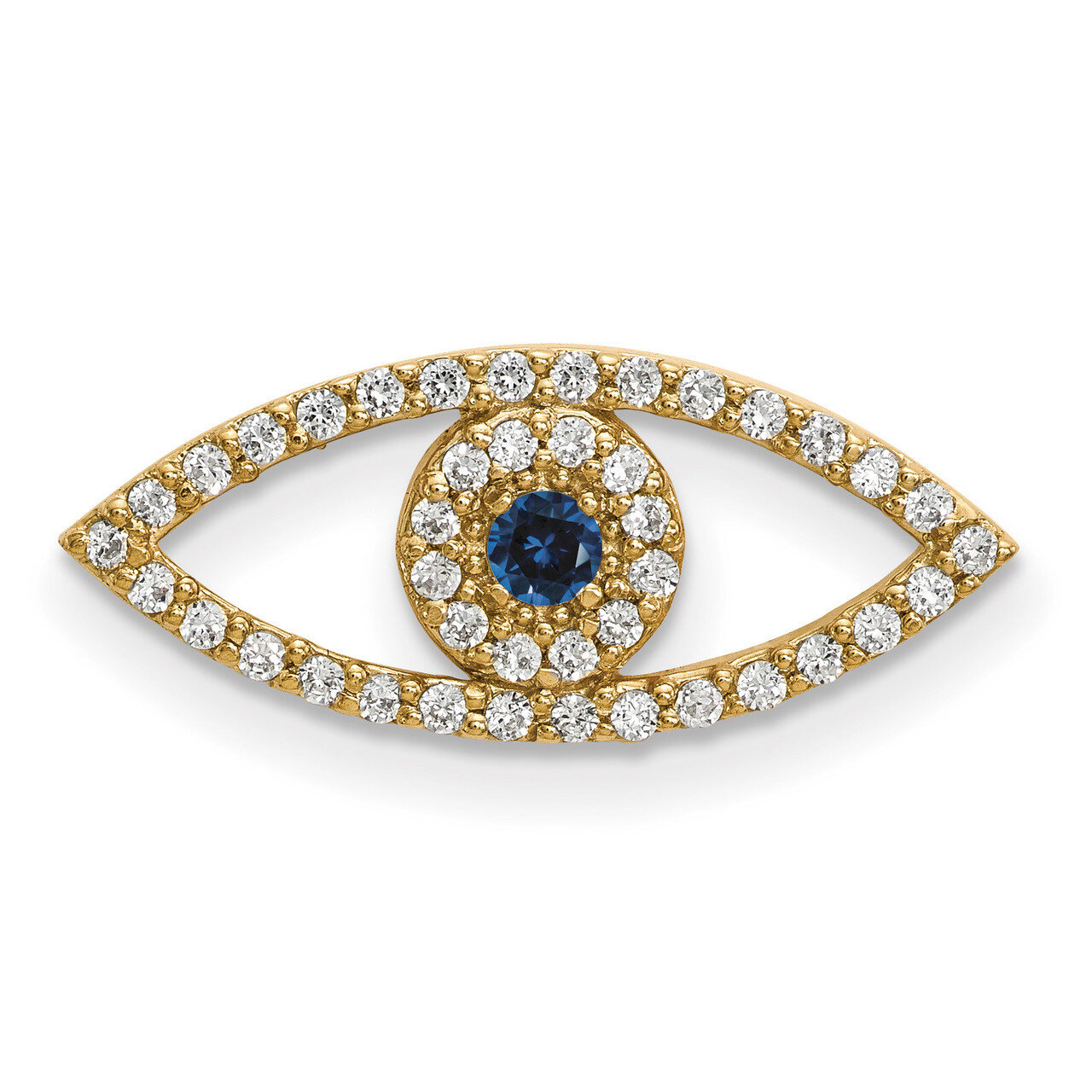Small Diamond and Sapphire Evil Eye Pendant 14k Gold XP5040S/A