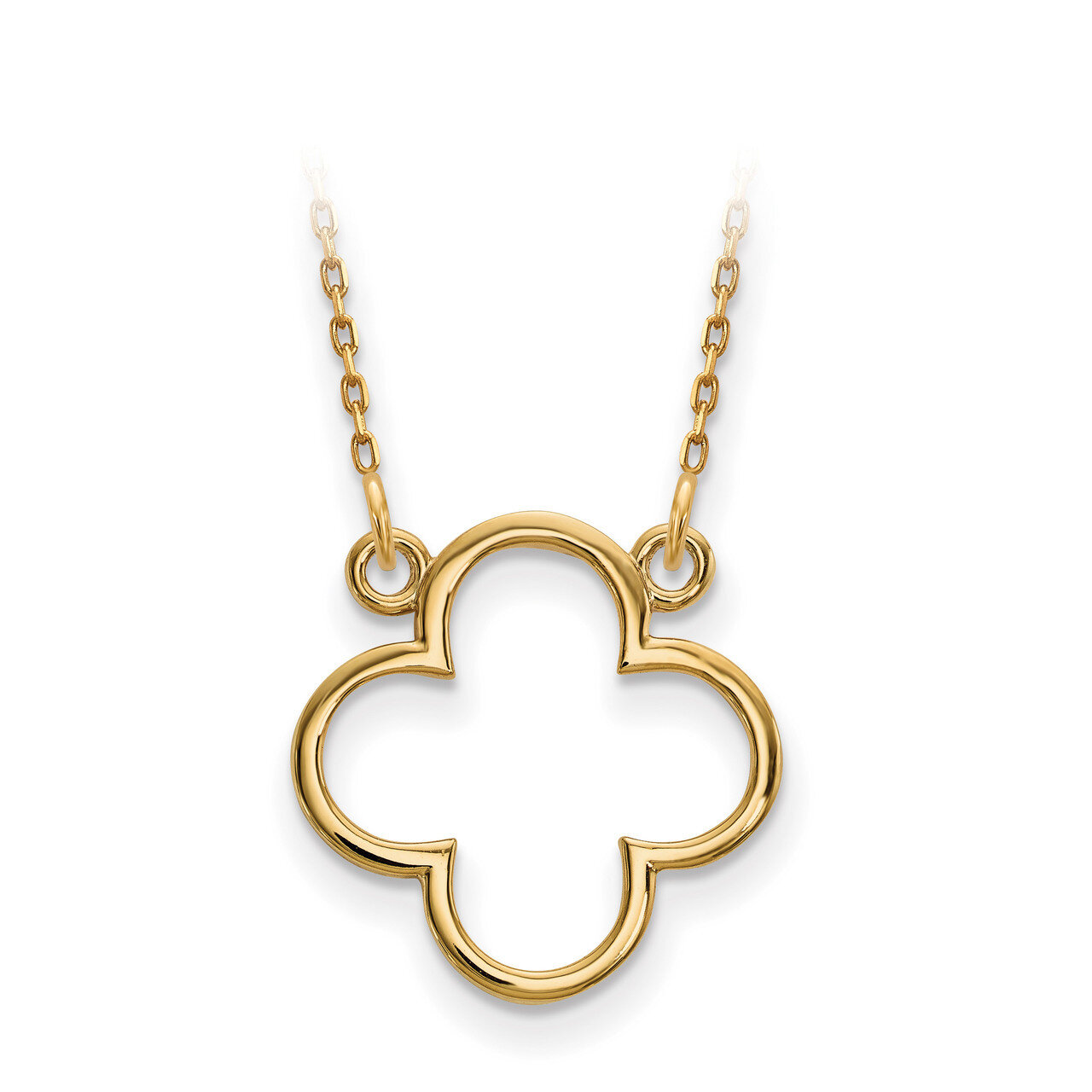 Small Quatrefoil Design Necklace 14k Gold XP5054
