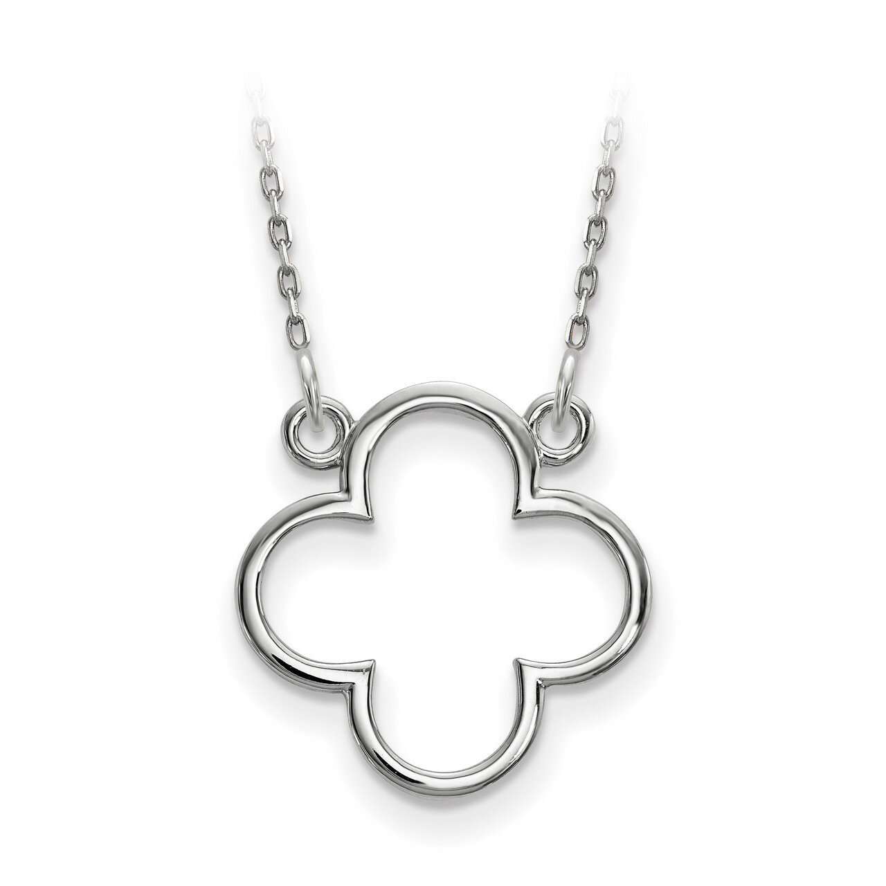 Small Quatrefoil Design Necklace 14k White Gold XP5054W