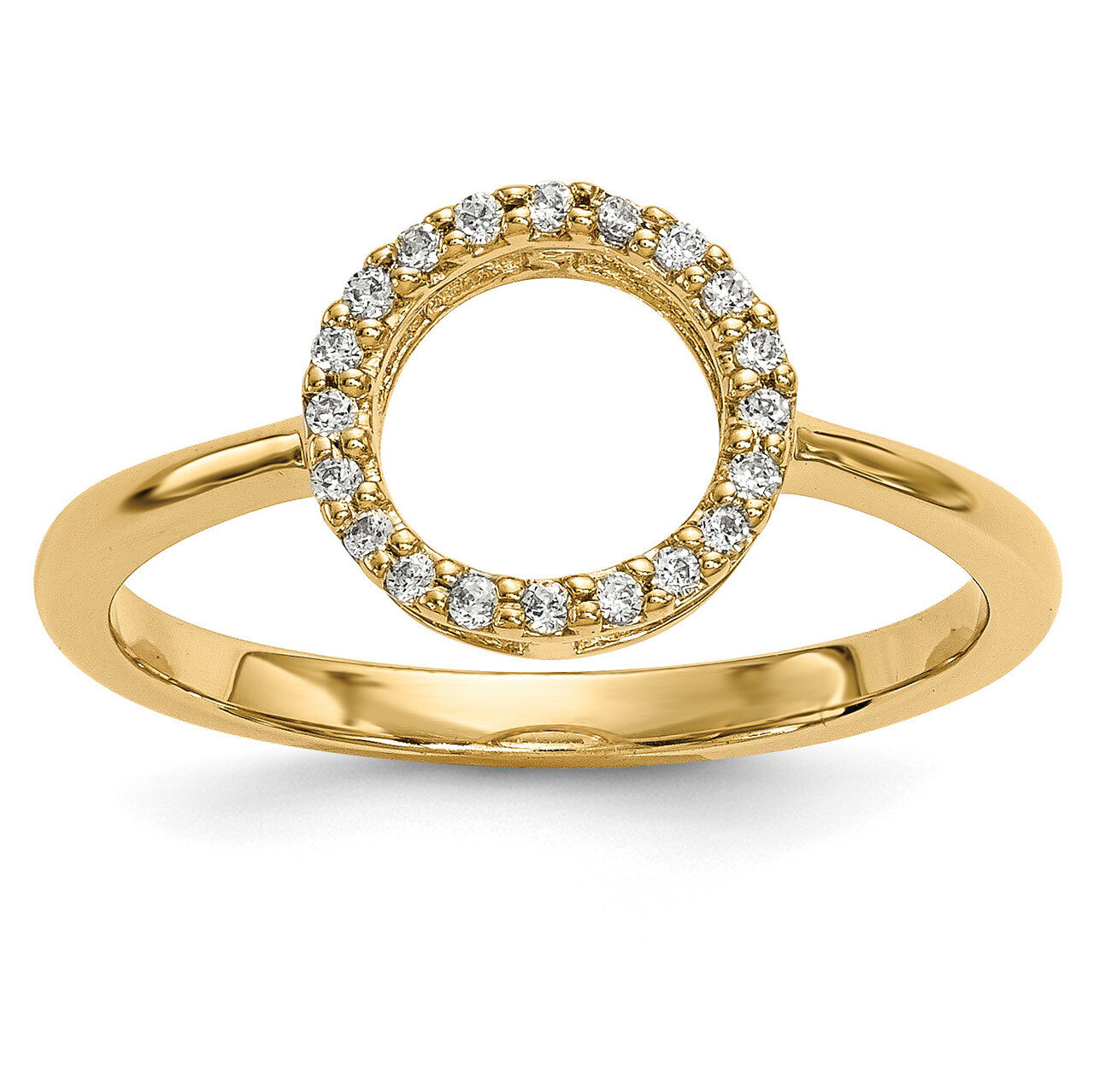 Diamond Open Circle Ring 14k Gold Y13739A