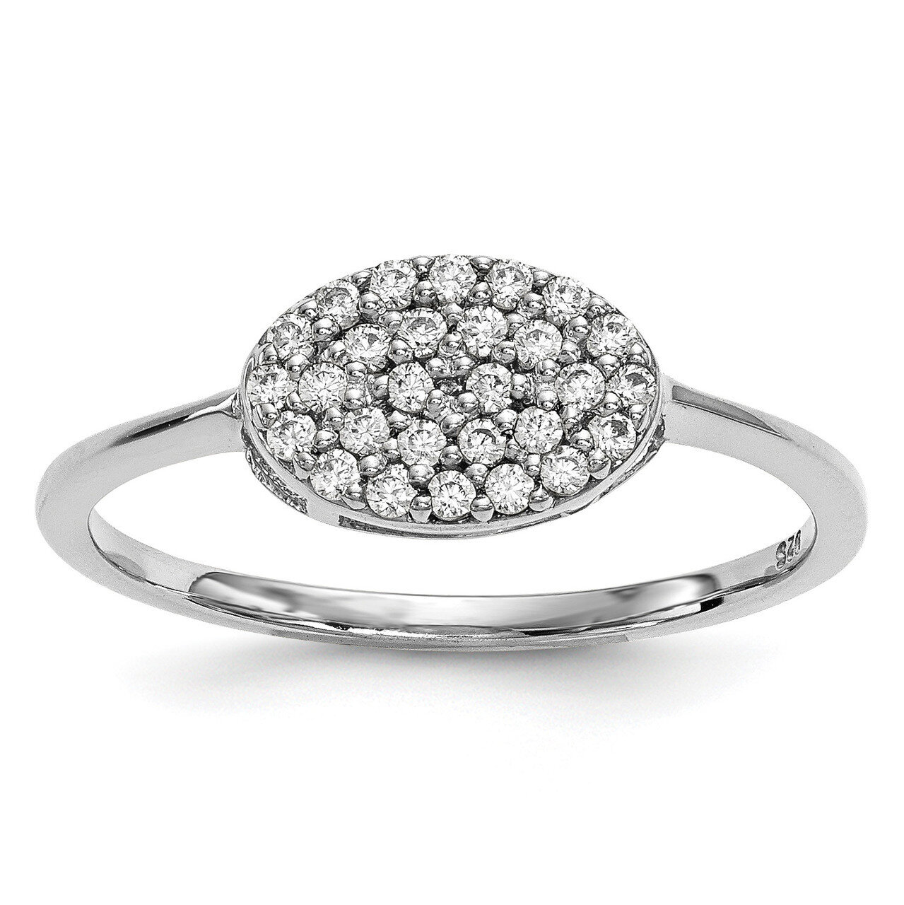 Diamond Cluster Oval Ring 14k White Gold Y13741WA, MPN: Y13741WA, 191101887796