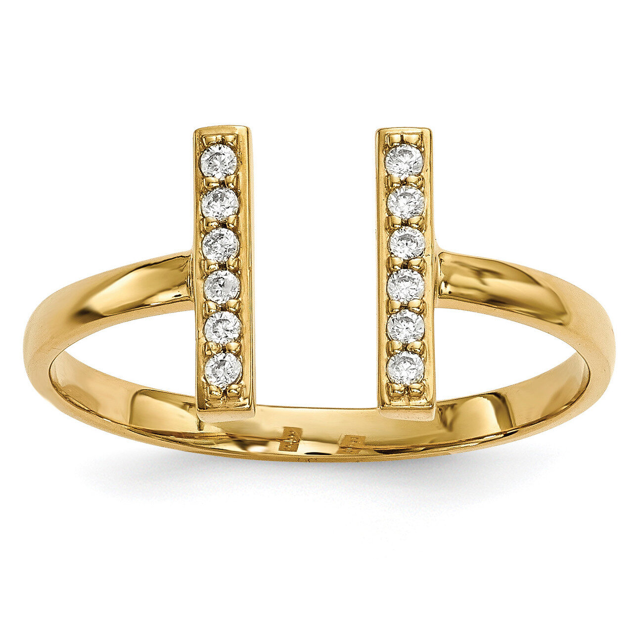 Diamond Double Bar Ring 14k Gold Y13743A