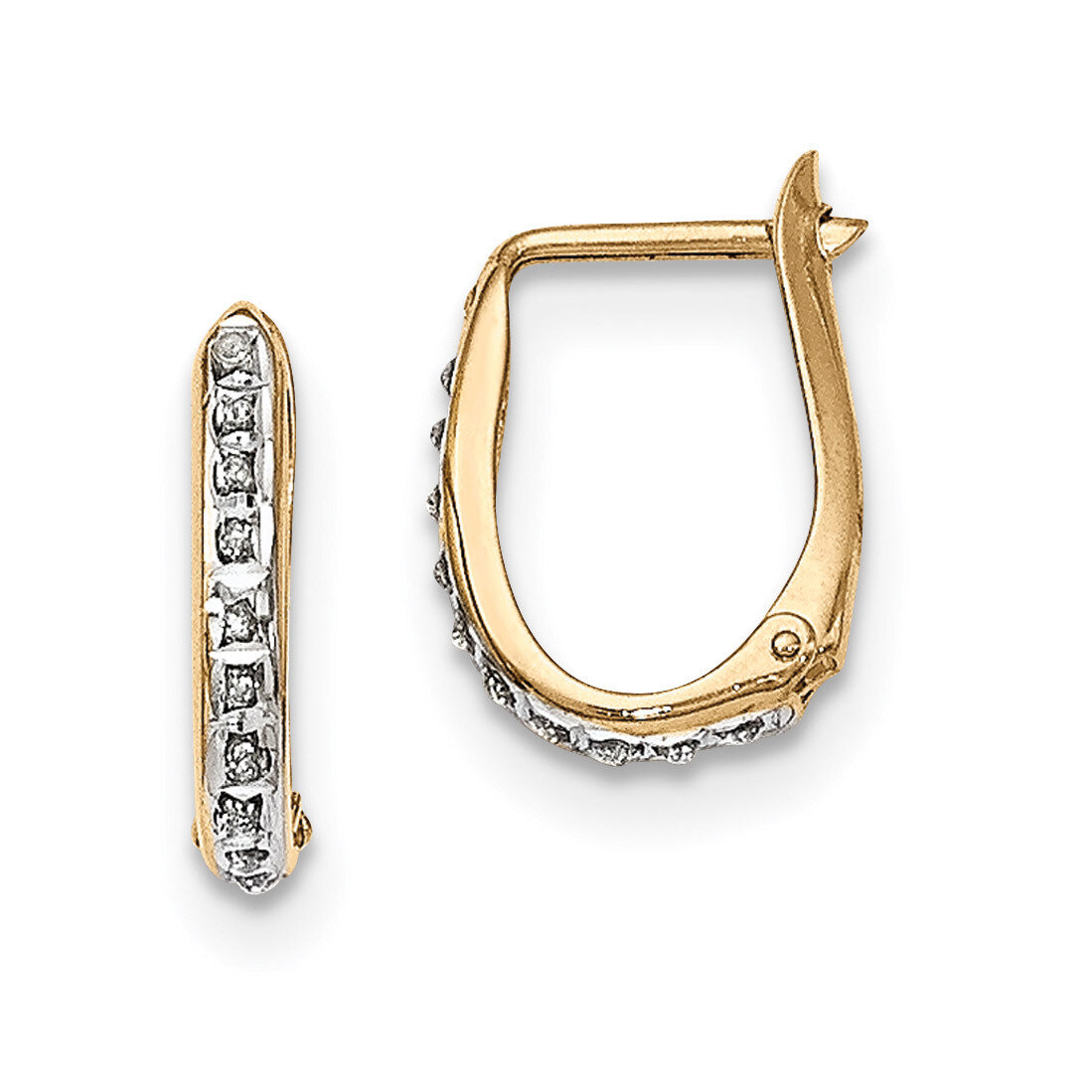 Gold-Plated Diamond Mystique Oval Hoop Earrings Sterling Silver QDF174, MPN: QDF174, 191101467042