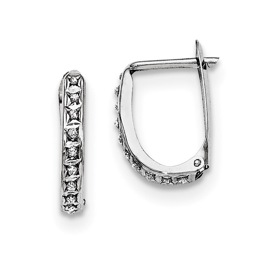 Platinum-Plated Diamond Mystique Oval Hoop Earrings Sterling Silver QDF175