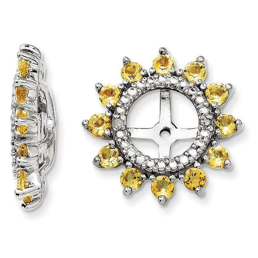 Diamond &amp; Citrine Earring Jacket Sterling Silver Rhodium QJ104NOV, MPN: QJ104NOV, 191101387999
