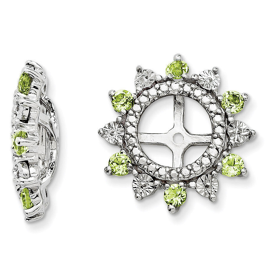 Peridot Earring Jacket Sterling Silver Rhodium QJ105AUG, MPN: QJ105AUG, 191101387210