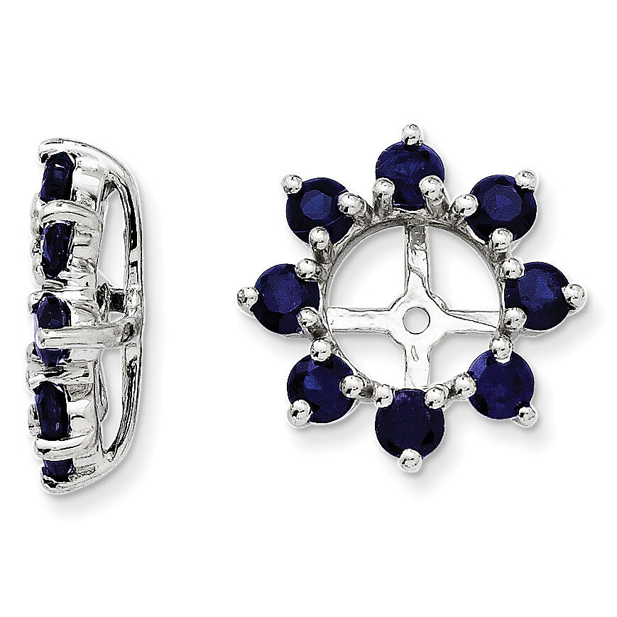 Created Sapphire Earring Jacket Sterling Silver Rhodium QJ116SEP, MPN: QJ116SEP, 886774283173
