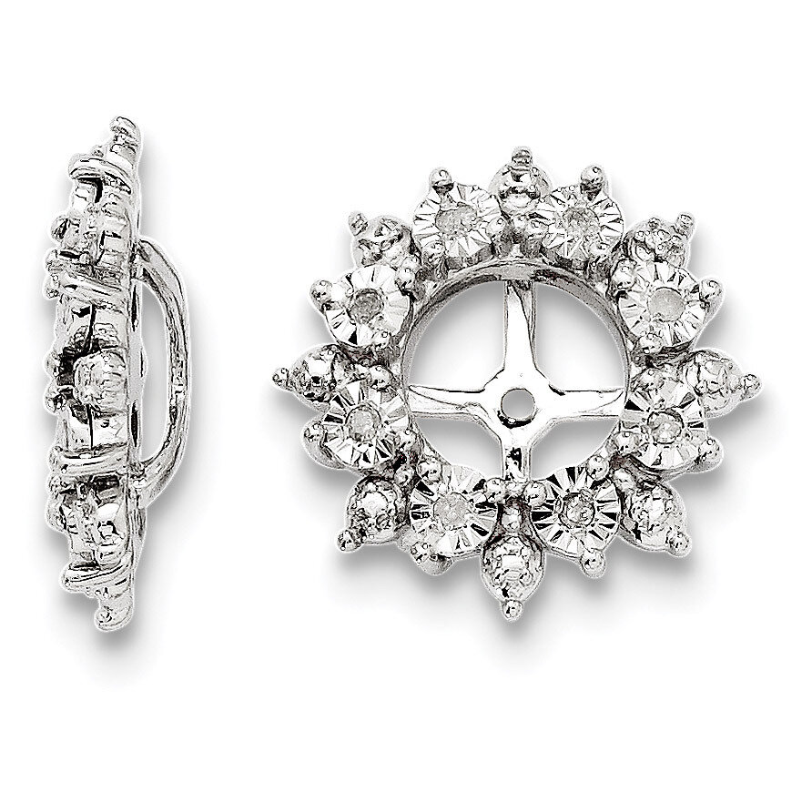 Diamond Earring Jacket Sterling Silver Rhodium QJ121, MPN: QJ121, 191101384875