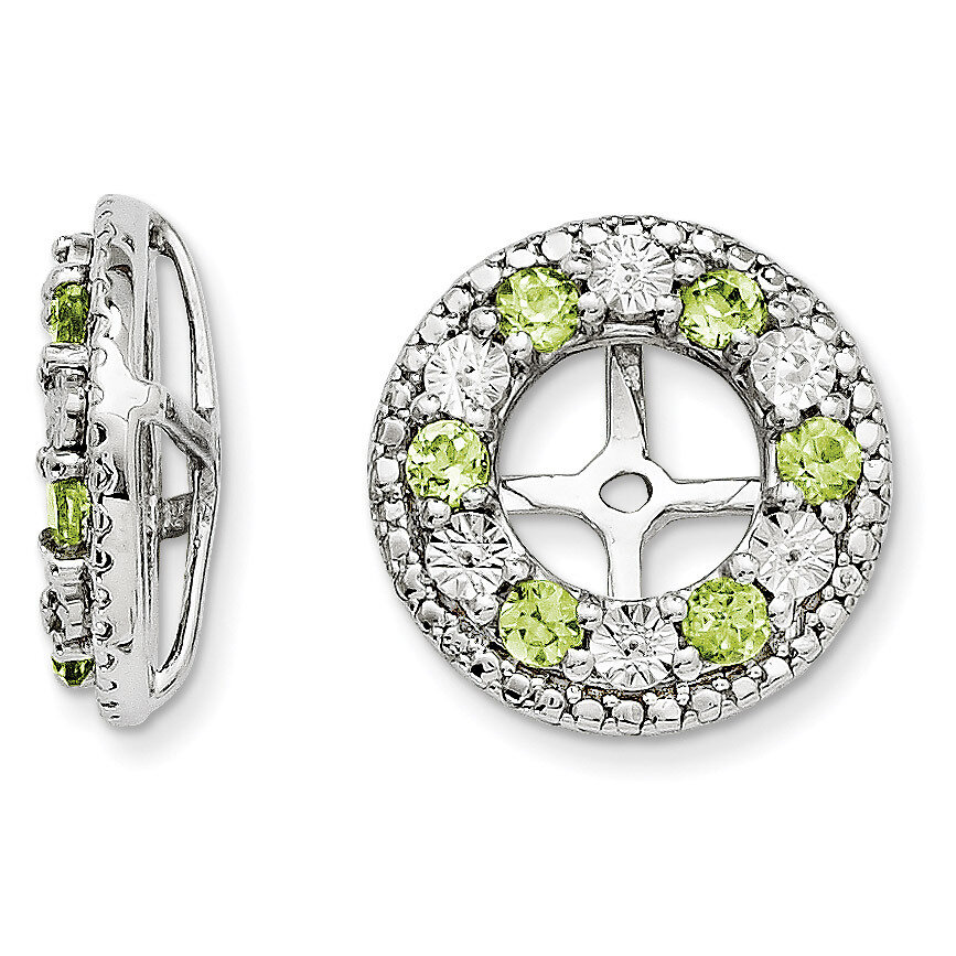 Peridot Earring Jacket Sterling Silver Rhodium QJ124AUG, MPN: QJ124AUG, 191101384905