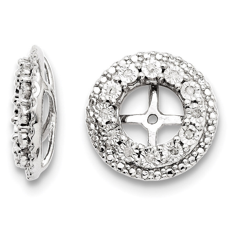 Diamond Earring Jacket Sterling Silver Rhodium QJ126, MPN: QJ126, 191101387500