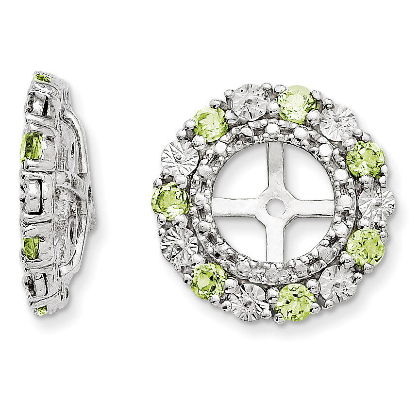 Peridot Earring Jacket Sterling Silver Rhodium QJ129AUG, MPN: QJ129AUG, 886774194684