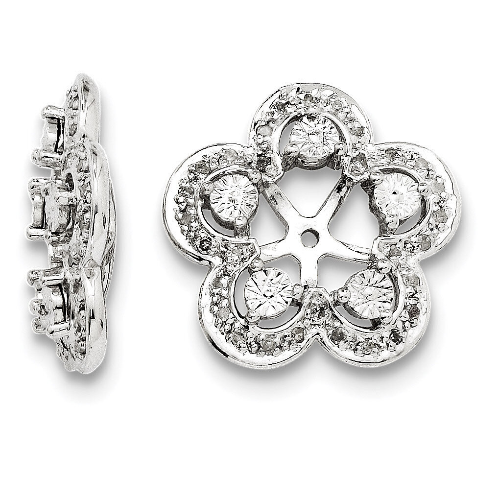 Diamond Earring Jacket Sterling Silver Rhodium QJ142, MPN: QJ142, 191101386916