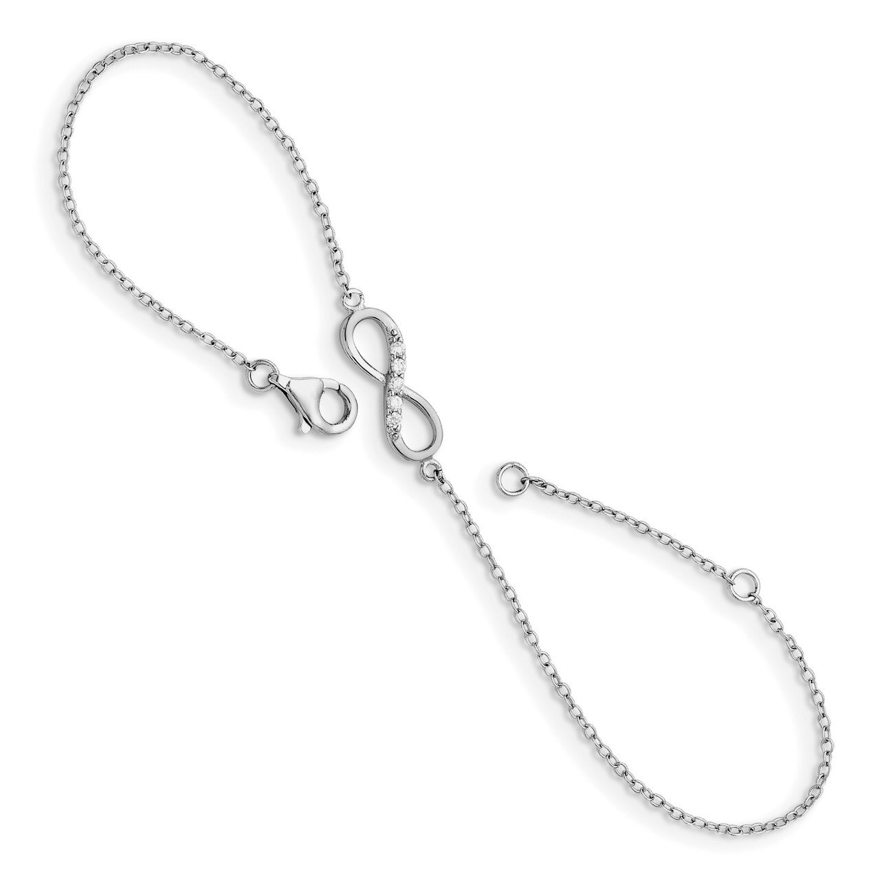 CZ Infinity 1 Inch Extenderbracelet Sterling Silver Rhodium-plated QG3471-7, MPN: QG3471-7, 8867743…