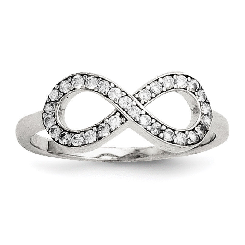 CZ Infinity Ring Sterling Silver Rhodium-plated QR5884-10