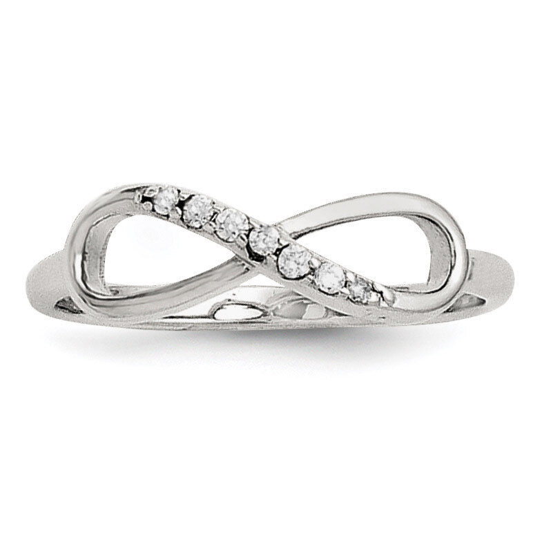 CZ Infinity Ring Sterling Silver Rhodium-plated QR5885-10