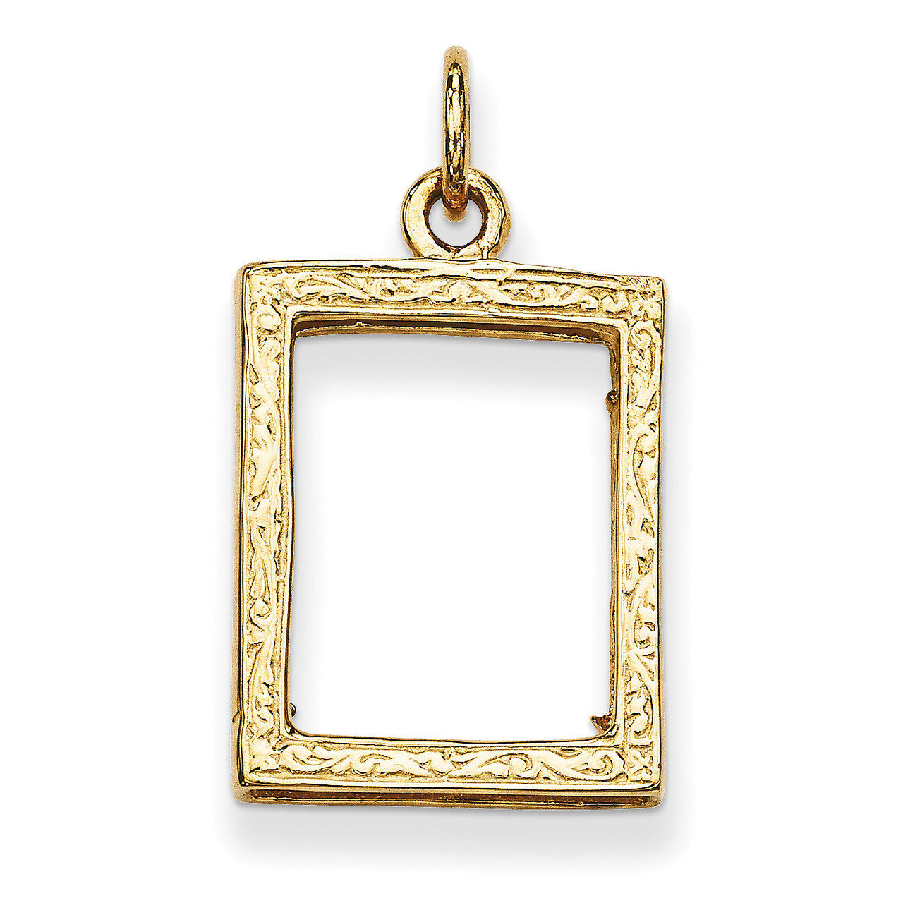 Small Picture Frame Pendant 14k Gold A0194