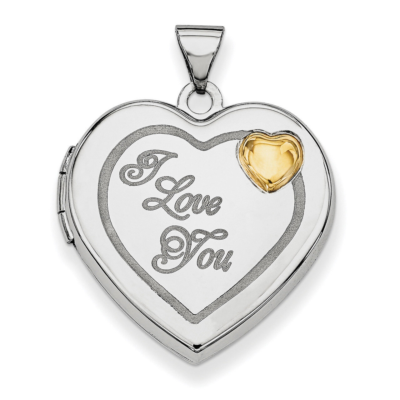 Gold-Plate 21Mm Heart Locket Sterling Silver Rhodium-plated QLS605, MPN: QLS605, 191101192364