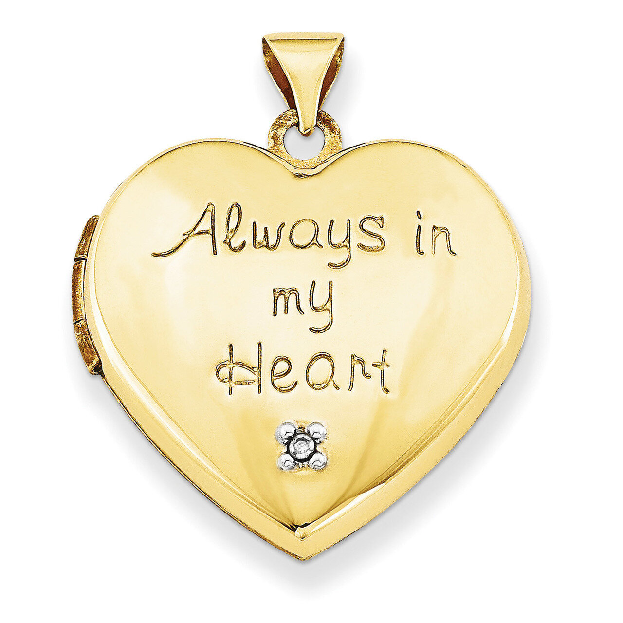 21Mm Heart with Diamond Locket (Heart Charm Inside Locket) 14k Gold XL638