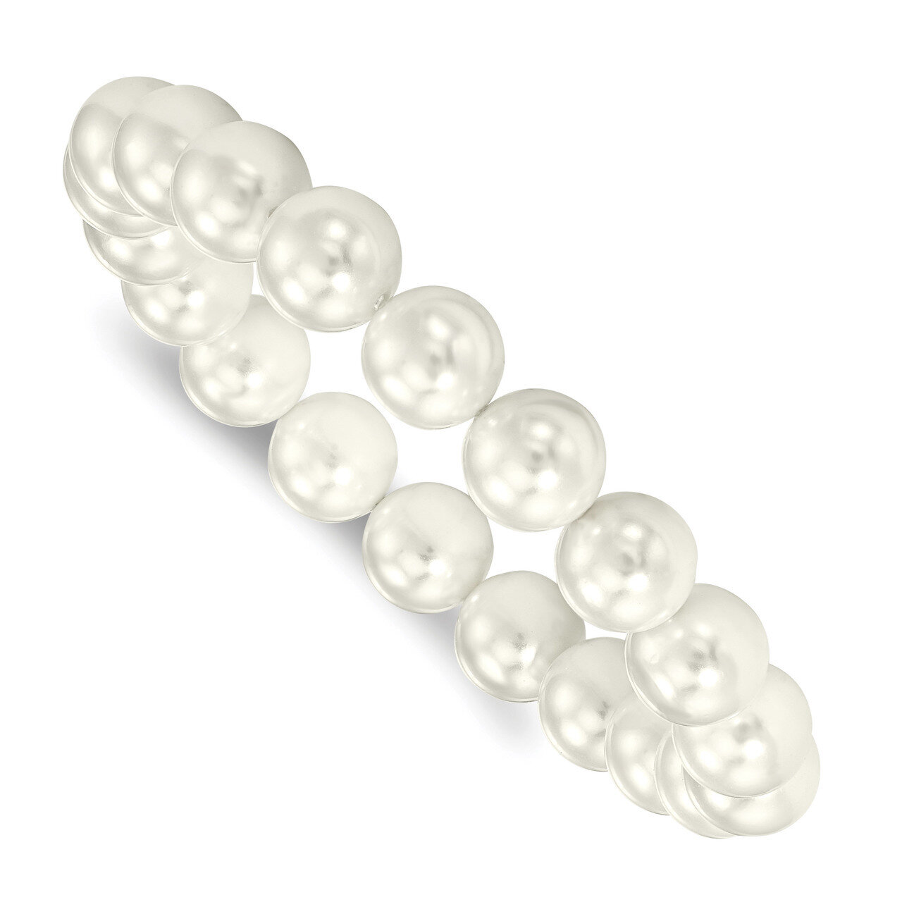 Majestick 10-11Mm White Shell Pearl Stretch Bracelet QMJB105W, MPN: QMJB105W, 886774117874