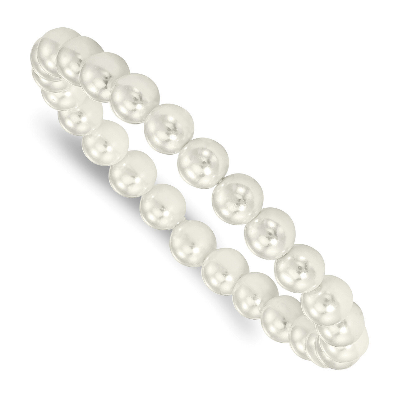 Majestick 7-8Mm White Shell Pearl Stretch Bracelet QMJB78W