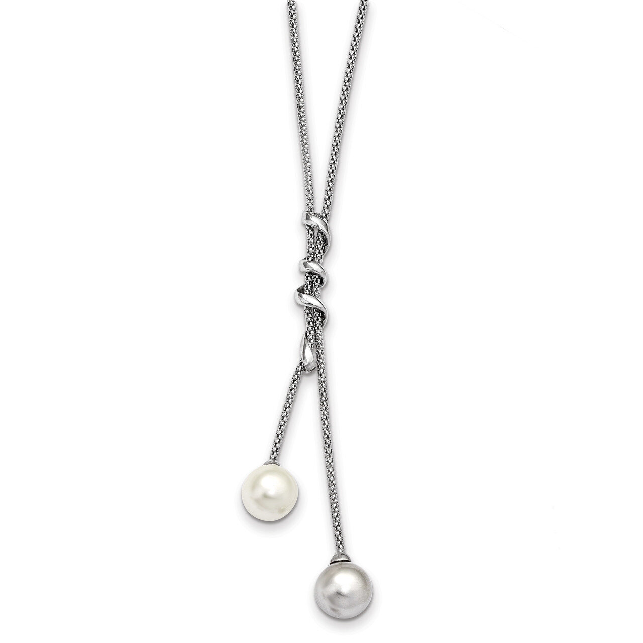 10-11Mm White and Grey Shell Pearl Necklace Sterling Silver Majestick QMJN108WG-18.5, MPN: QMJN108W…