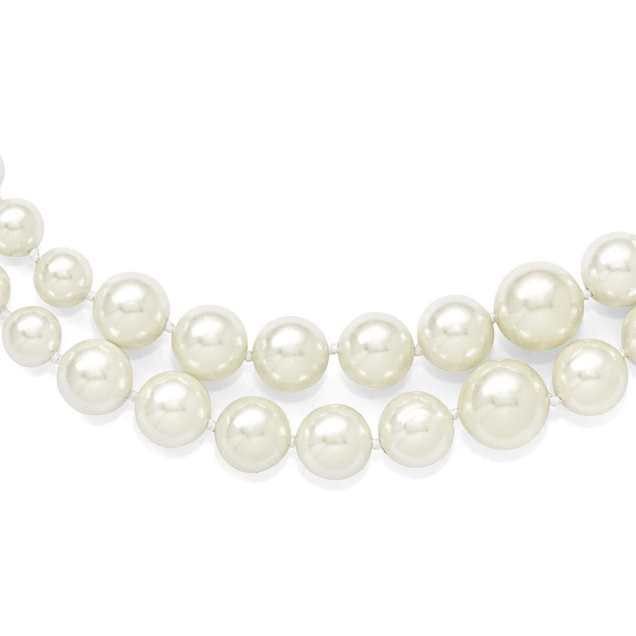 2 Row 6-12Mm Grad Pearl Necklace with 2In Ext Sterling Silver QMJN2612W-18, MPN: QMJN2612W-18, 8867…
