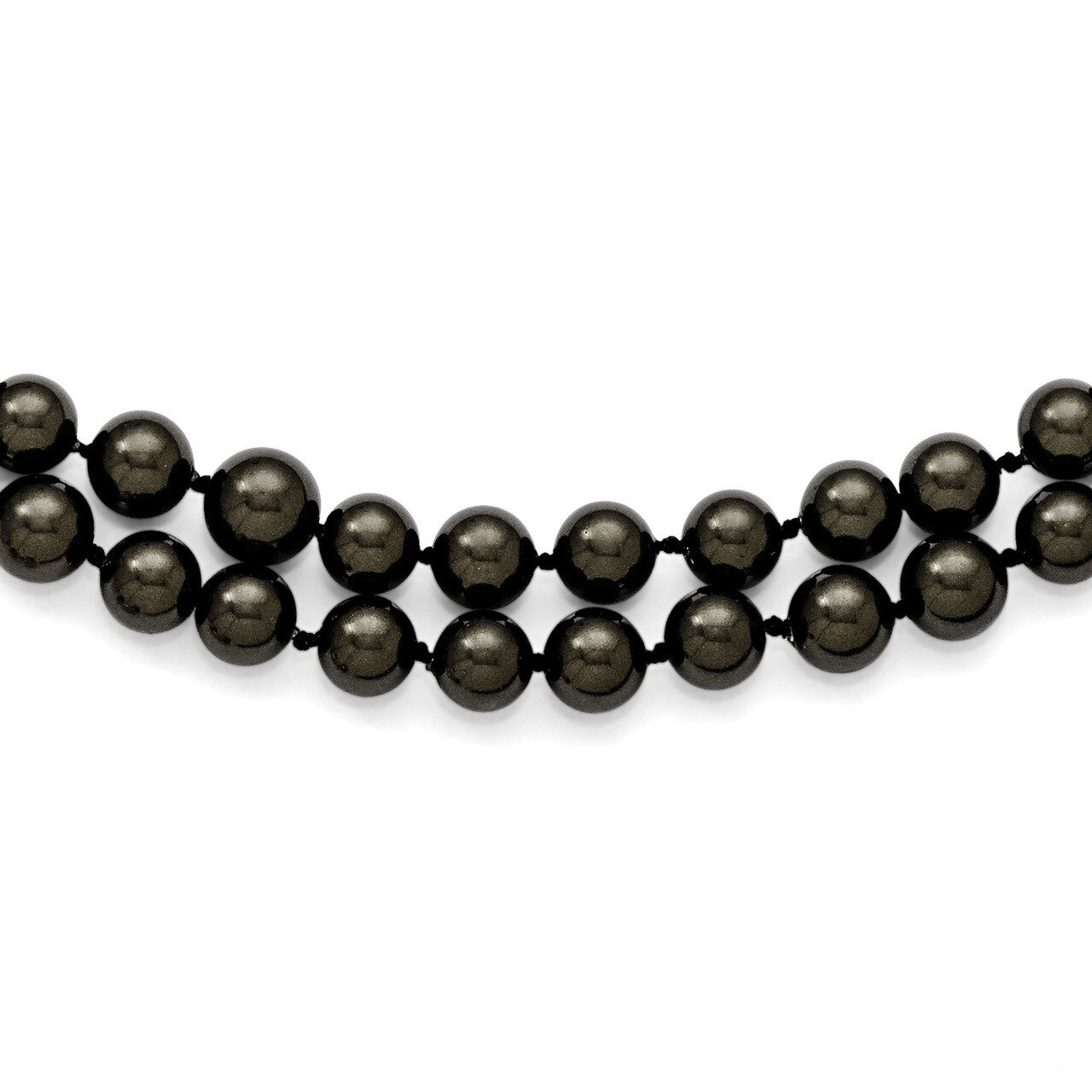 2 Row 7-8Mm Black Shell Bead Necklace Sterling Silver QMJN270B-18, MPN: QMJN270B-18, 886774294506
