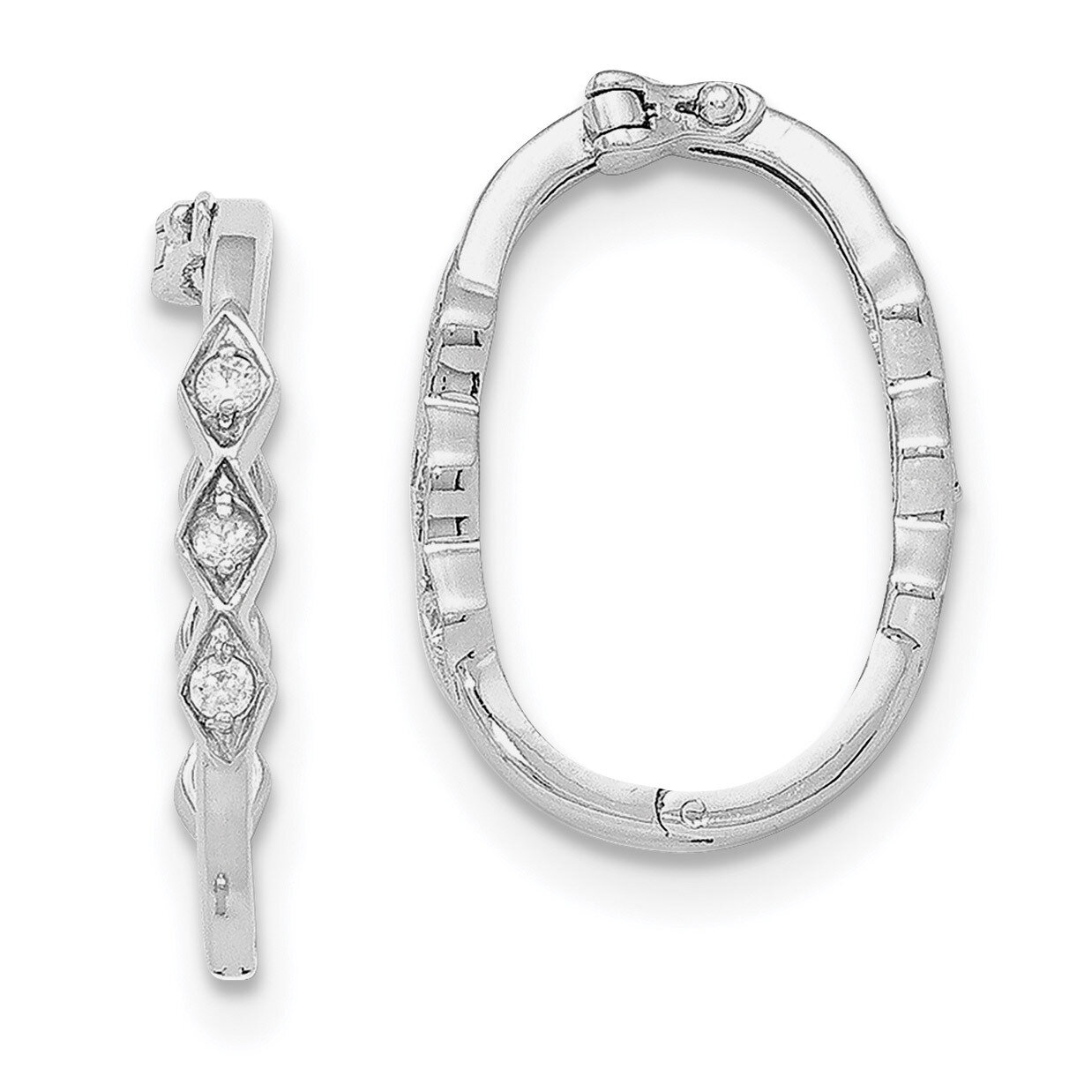 CZ Polished Shortener Sterling Silver Rhodium-plated SS4855, MPN: SS4855, 886774295169
