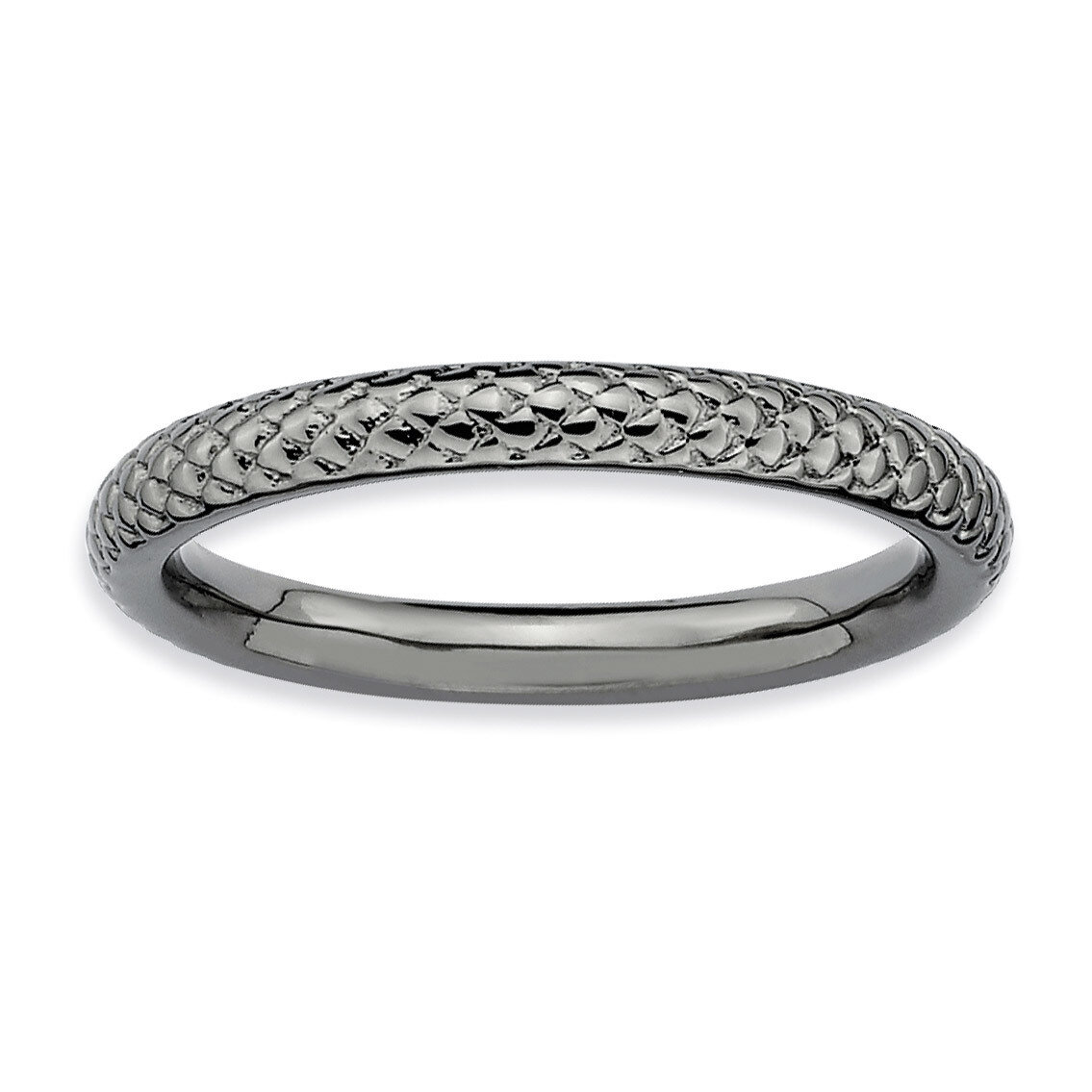 Black-Plated Cable Ring Sterling Silver QSK205-5, MPN: QSK205, 883957136776