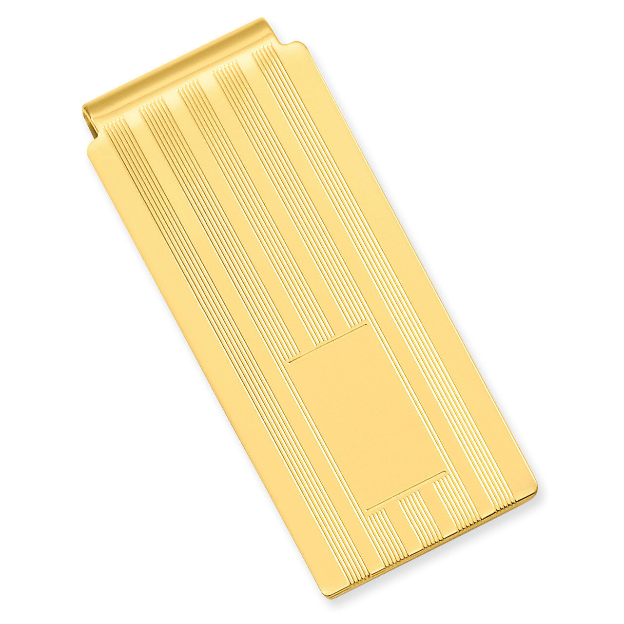 Lined Engravable Hinged Money Clip Gold-plated KW664, MPN: KW664, 191101055164
