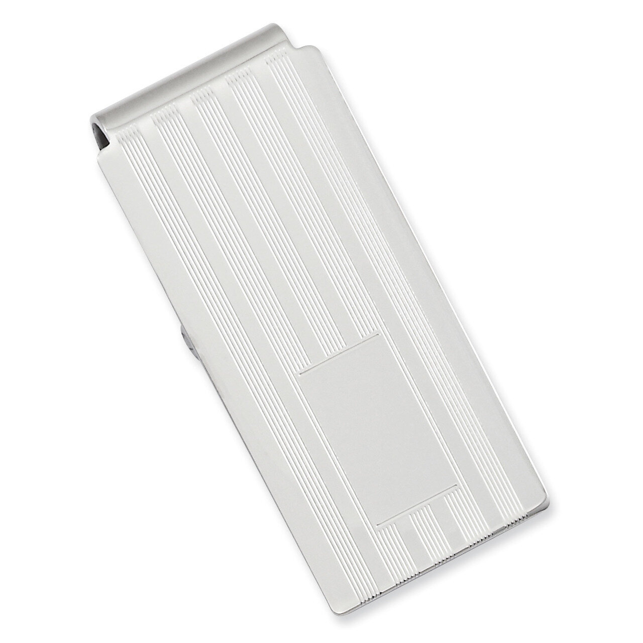 Lined Engravable Hinged Money Clip Rhodium-plated KW665, MPN: KW665, 191101076619