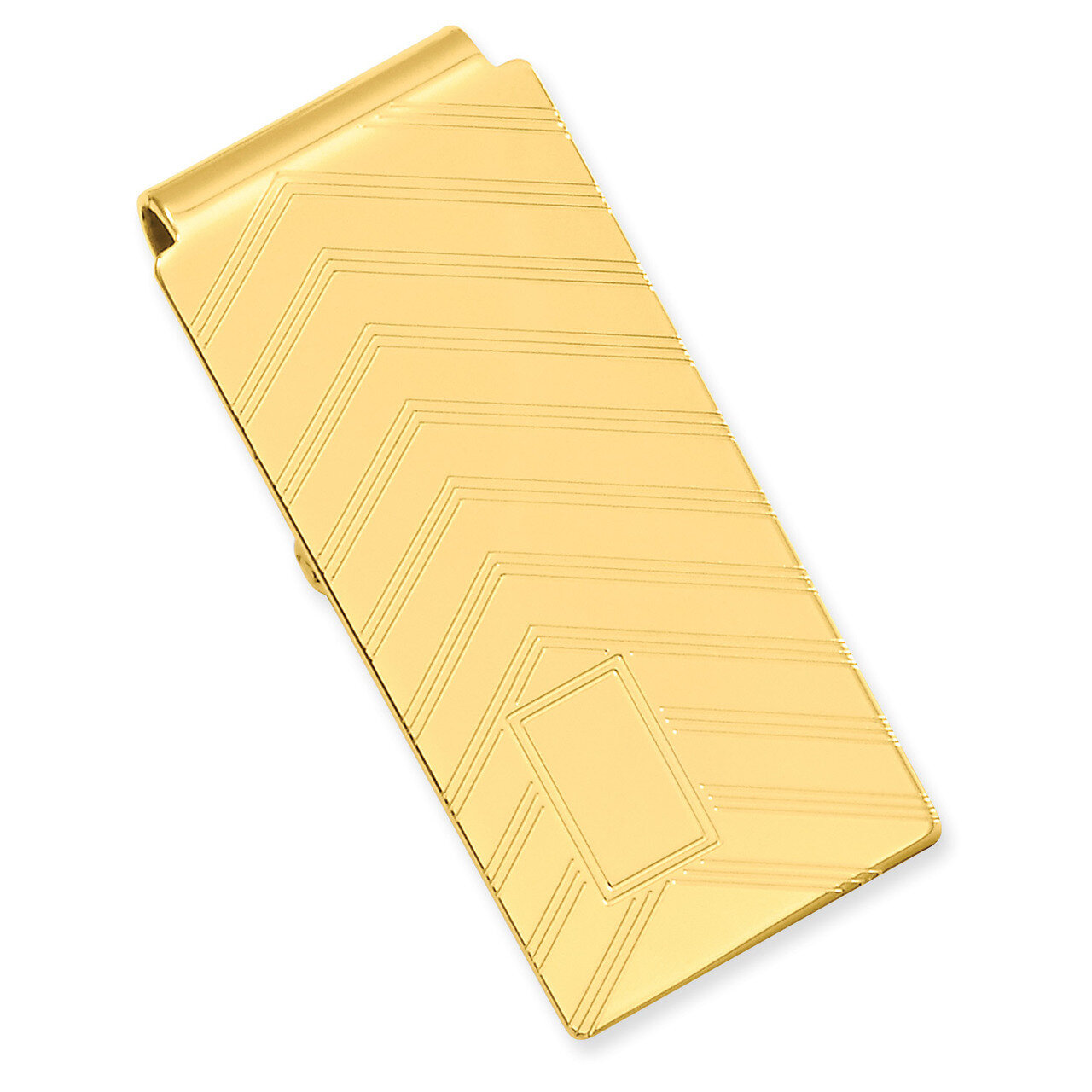 Angles Engravable Hinged Money Clip Gold-plated KW672