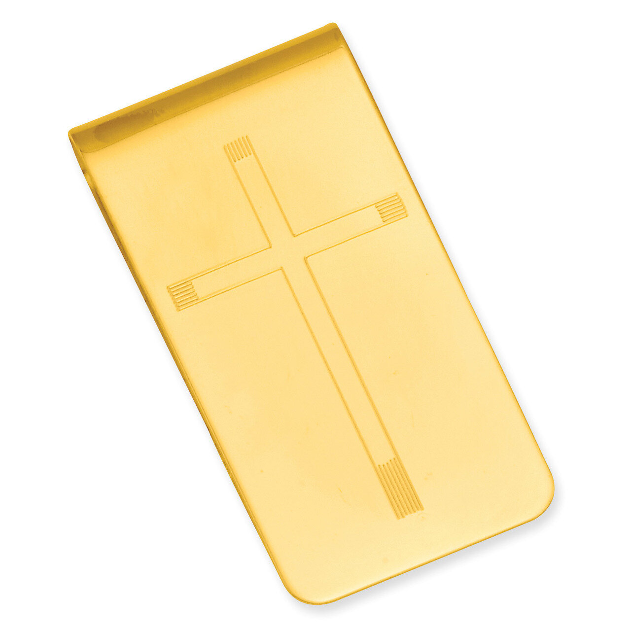 Cross Engravable Money Clip Gold-plated KW676