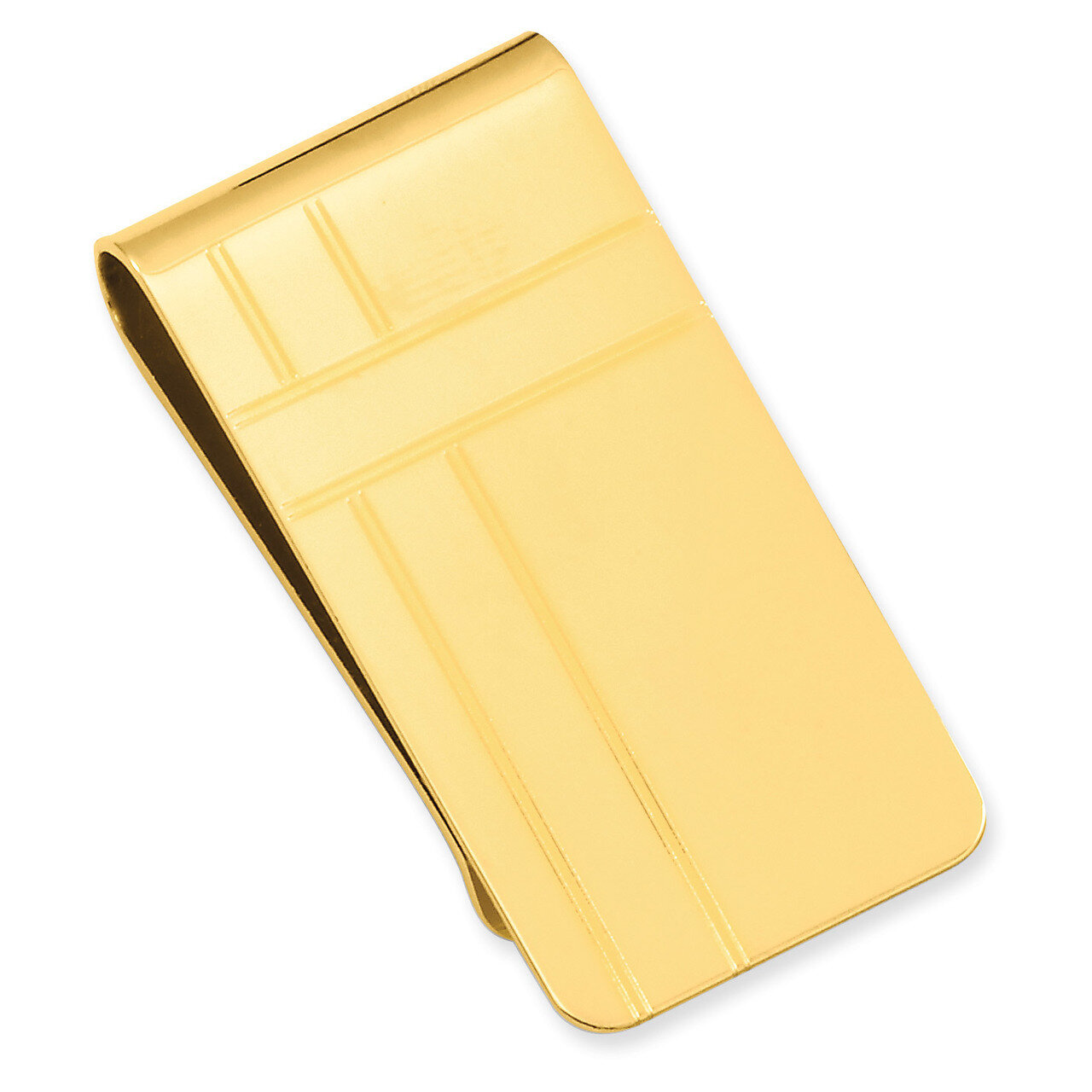 Crisss Cross Pattern Engravable Money Clip Gold-plated KW680